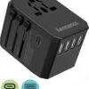 Hermanos® Reisstekker - Universele Wereldstekker Met USB-C En 4 USB Poorten - Internationale Reisstekker Voor 150+ Landen - 2000 Watt - Amerika (USA) - Engeland (UK) - Australië - Azië - Zuid Amerika - Afrika - Zwart - HWS01 -Voyago Winkel 1003x1200 9