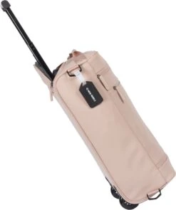 New Rebels® Harper Reistas / Weekendtas Geschikt Voor Handbagage - Waterafstotend Polyutheraan - Trolley Met Wielen En Reflectiedetails - Oud Roze - 29L -Voyago Winkel 1005x1200