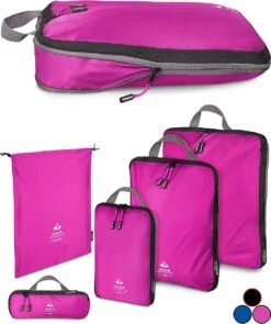 Outdoor Panda Ultralichte Inpakzakken Met Compressie - Maat M - Waterafstotende Inpakblokjes Voor Rugzak En Koffer - Inpakblokjes Met Compressie Als Bagage Organiser En Kledingzak | Roze