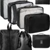 ForDig 8-Delige Packing Cubes (Zwart) - Koffer Organizer Set - Bagage Organizers - Compression Cube Tassen - Travel Backpack Kleding Zakken -Voyago Winkel 1006x1200 9
