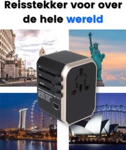 WonTravel Universele Wereldstekker Met USB-C En 4 USB Poorten - Internationale Reisstekker 170+ Landen - USB C Adapter - MET USB Kabel -Voyago Winkel 1007x1200 29