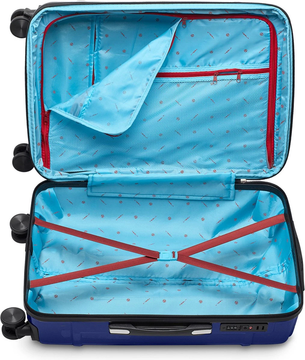 Tesla PC - Reiskoffer - 65 Cm - 4 Wielen - Blauw 5 Tesla PC - Reiskoffer - 65 Cm - 4 Wielen - Blauw - Afbeelding 3