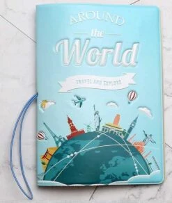 FISKA - Paspoort Hoes Around The World- Paspoort Houder - Paspoort Hoesje