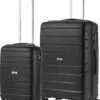 TravelZ Big Bars Kofferset - Trolleyset TSA 2-delig - Handbagage En Groot - Zwart -Voyago Winkel 1015x1200 2
