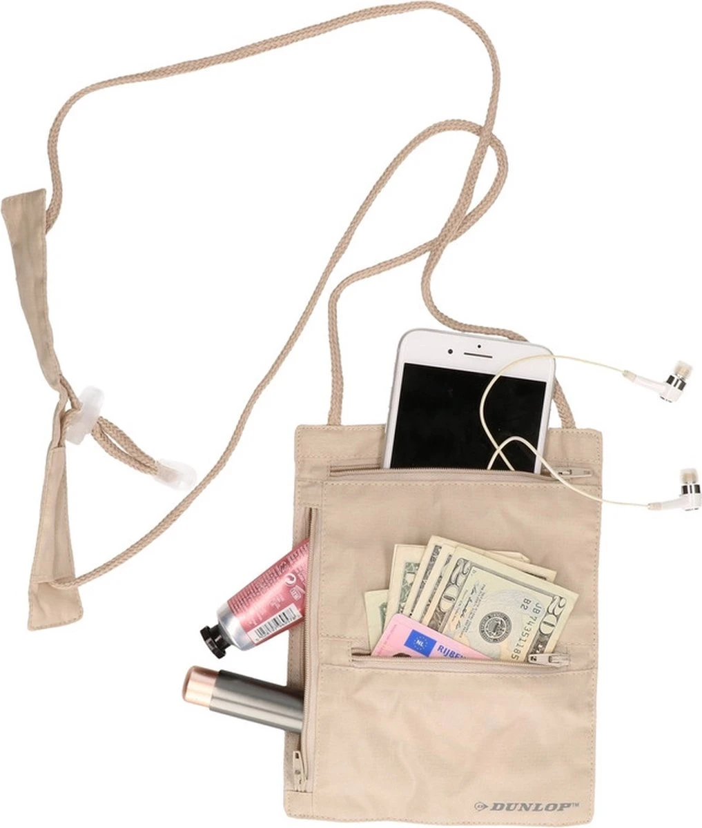 Merkloos Handige Halstas - Nektasje Reisportemonee 20 Cm - Reistasje 3 Merkloos Handige Halstas - Nektasje Reisportemonee 20 Cm - Reistasje