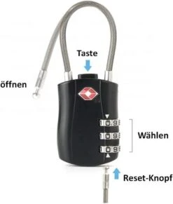 Merkloos Kofferslot - Reisslot - 3 Cijferig Hangslot - 1 Stuks - Zwart -Voyago Winkel 1017x1200 6