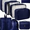 ForDig 8-Delige Packing Cubes (Blauw) - Koffer Organizer Set - Bagage Organizers - Compression Cube Tassen - Travel Backpack Kleding Zakken