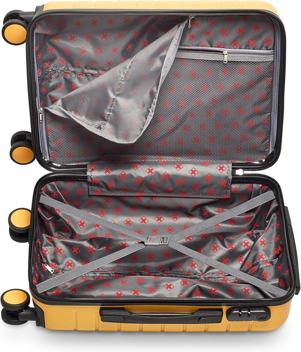 Swiss Alpine 2.0 - Handbagage Koffer - 55x35x20 Cm - 4 Wielen - Geel 5 Swiss Alpine 2.0 - Handbagage Koffer - 55x35x20 Cm - 4 Wielen - Geel - Afbeelding 3