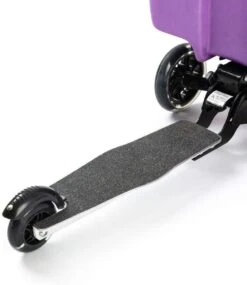 Kinderstep | Reiskoffer Met Wielen - FDBW - Koffer Kinderen | Paarse Eenhoorn | Step Met 3 Wielen - Bouncy Box 50 Kilo 40x20x25 Cm + Nekkussen Vliegtuig -Voyago Winkel 1039x1200