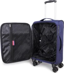 Decent D-Upright Handbagage Koffer - 55 Cm - TSA Slot - Donkerblauw -Voyago Winkel 1046x1200