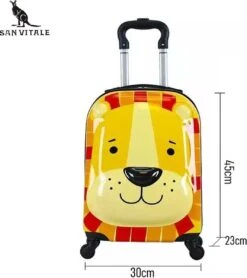 San Vitale® - Lichtgewicht Reis Koffer - Trolley - Handbagage - Leeuw - Geel -Voyago Winkel 1065x1200 1