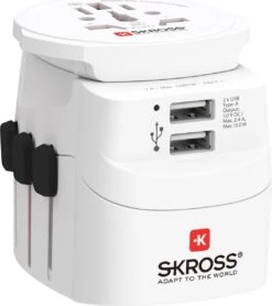 SKROSS - Reisadapter - Wereld Naar Europa - Met Randaarde Stekker (zonder Zwitserland & Italië) + 2xUSB 2400 MA -Voyago Winkel 1068x1200 9