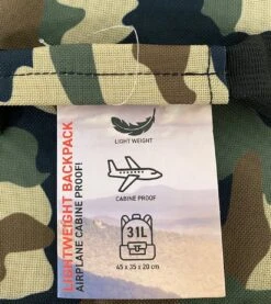 Handbagage Rugzak 31 Liter Backpack - Alle Vliegtuigmaatschappijen! - 45x35x20cm - Rugzak - Lichtgewicht - Camo -Voyago Winkel 1070x1200 8