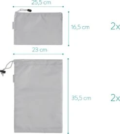 Navaris Koffer Organizer Set 7x - Reistasjes In 7 Formaten Voor Een Georganiseerde Koffer Inclusief Schoenenzak En Waszak - Lichtgrijs -Voyago Winkel 1072x1200 4