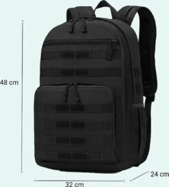 Waterdichte Rugzak - Hybride Tactical Backpack - Reistas Handbagage - Wandelrugzak - Grote Schooltas Zwart -Voyago Winkel 1087x1200 9