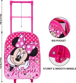 Disney MINNIE MOUSE Polka Dots Trolley Koffertje Vakantie Logeren Tripjes Roze -Voyago Winkel 1090x1200