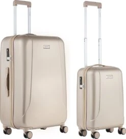 CarryOn Skyhopper Kofferset – TSA Handbagage + Reiskoffer 78cm – Dubbele Wielen - Champagne