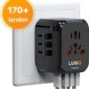 LUSQ® Reisstekker Voor Wereld - 4 USB Poorten - 170+ Landen - Wereldstekker Universeel - Zwart -Voyago Winkel 1091x1200 7