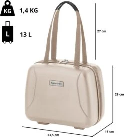 CarryOn Skyhopper Handbagage En Beautycase - 55cm TSA Trolley En Make-up Koffer - Champagne -Voyago Winkel 1095x1200 10