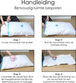 Vacuum Opbergzakken 6 Stuks – XL Vacuümzakken - Reis Opbergzakken – Travel Bag - XL – Set Van 6 - Inclusief Handpomp -Voyago Winkel 1095x1200 17