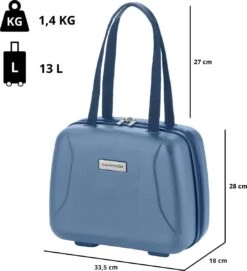 CarryOn Skyhopper Handbagage En Beautycase - 55cm TSA Trolley En Make-up Koffer - Blauw -Voyago Winkel 1095x1200 6