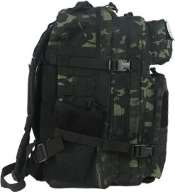 Backpack | Waterdicht | Rugzak | Rugtas | Dagrugzak | Wandelen | Hike Rugzak | Schooltas | 45 Liter | Black Camo -Voyago Winkel 1096x1200 12