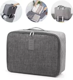 Merkloos TDR-Organiser Opbergtas-reistas Handbagage -Luxe Organizer Voor Kleren En Toiletartikelen -Grijs -Voyago Winkel 1100x1200 9