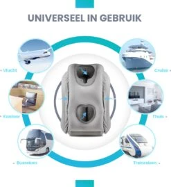Dayshake Multifunctioneel Reiskussen - Met Handpomp En Opbergzak - Grijs - Nekkussen - Vliegtuig En Auto - Opblaasbaar -Voyago Winkel 1102x1200 7