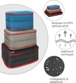 Hikr Packing Cubes - Set 3 Delig - Kofferorganizer - Waterdicht - Meerkleurig -Voyago Winkel 1104x1200 4