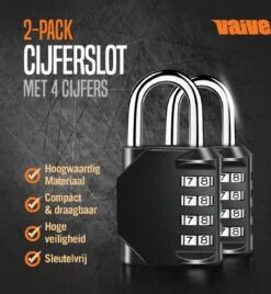 VAIVE Kofferslot - Hangslot - Cijferslot - Slot - Reisslot - Hangslotje - Bagageslot -Voyago Winkel 1104x1200 5