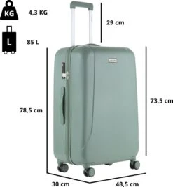 CarryOn Skyhopper Kofferset – TSA Handbagage + Reiskoffer 78cm – Dubbele Wielen - Olijf 18 CarryOn Skyhopper Kofferset – TSA Handbagage + Reiskoffer 78cm – Dubbele Wielen - Olijf -Voyago Winkel 1108x1200 4