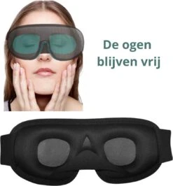Merkloos Luxe Slaapmasker - 100% Verduisterend - Ademend Traagschuim - Zwart -Voyago Winkel 1115x1200 12