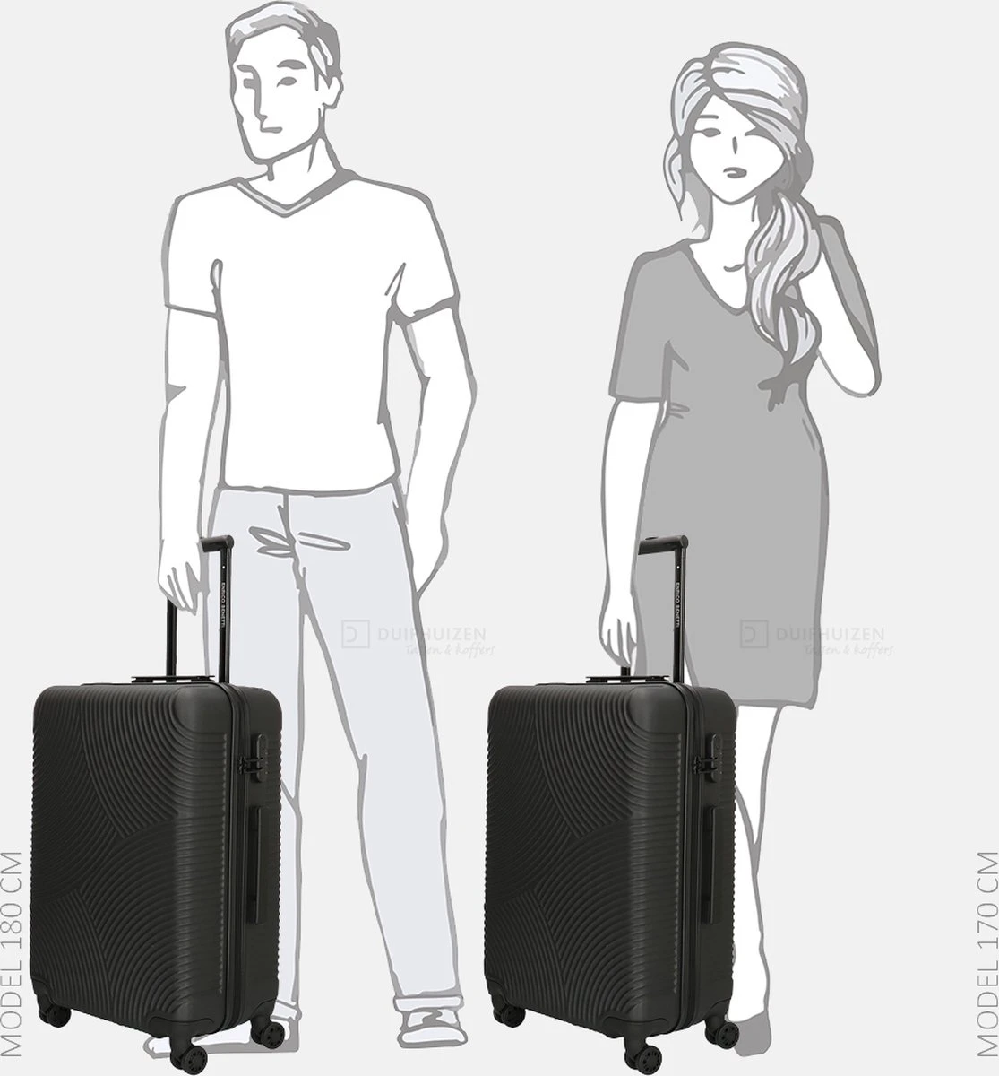 Enrico Benetti Koffer / Trolley / Reiskoffer - 65 X 41 X 25 Cm - 66 Liter - ABS - Maat M - Louisville - Zwart 8 Enrico Benetti Koffer / Trolley / Reiskoffer - 65 X 41 X 25 Cm - 66 Liter - ABS - Maat M - Louisville - Zwart - Afbeelding 6