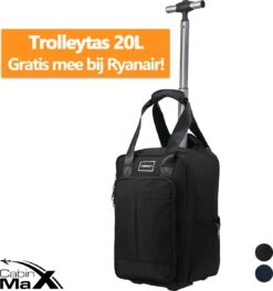 CabinMax Narvik Wieltas - Ryanair Reistas Op Wielen - Handbagage 20L - 40x20x25cm - Zwart -Voyago Winkel 1123x1200 1