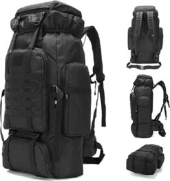 IBright XXL Tactical Backpack 100 Liter - Tactische Rugzak -Militaire Rugzak - Waterdicht - Zwart -Voyago Winkel 1126x1200 11