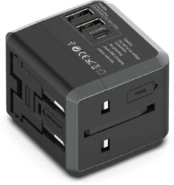 Universele Wereldstekker International Travel Adapter - Met 3 USB-C En USB Poorten - Verloop Stekker - Internationale Reis Adapter Universeel -Voyago Winkel 1130x1200 10