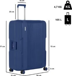 CarryOn Protector Luxe Grote Reiskoffer - Trolley 77cm Met TSA-klikslot - Ultrasterk - Blauw 10 CarryOn Protector Luxe Grote Reiskoffer - Trolley 77cm Met TSA-klikslot - Ultrasterk - Blauw -Voyago Winkel 1134x1200