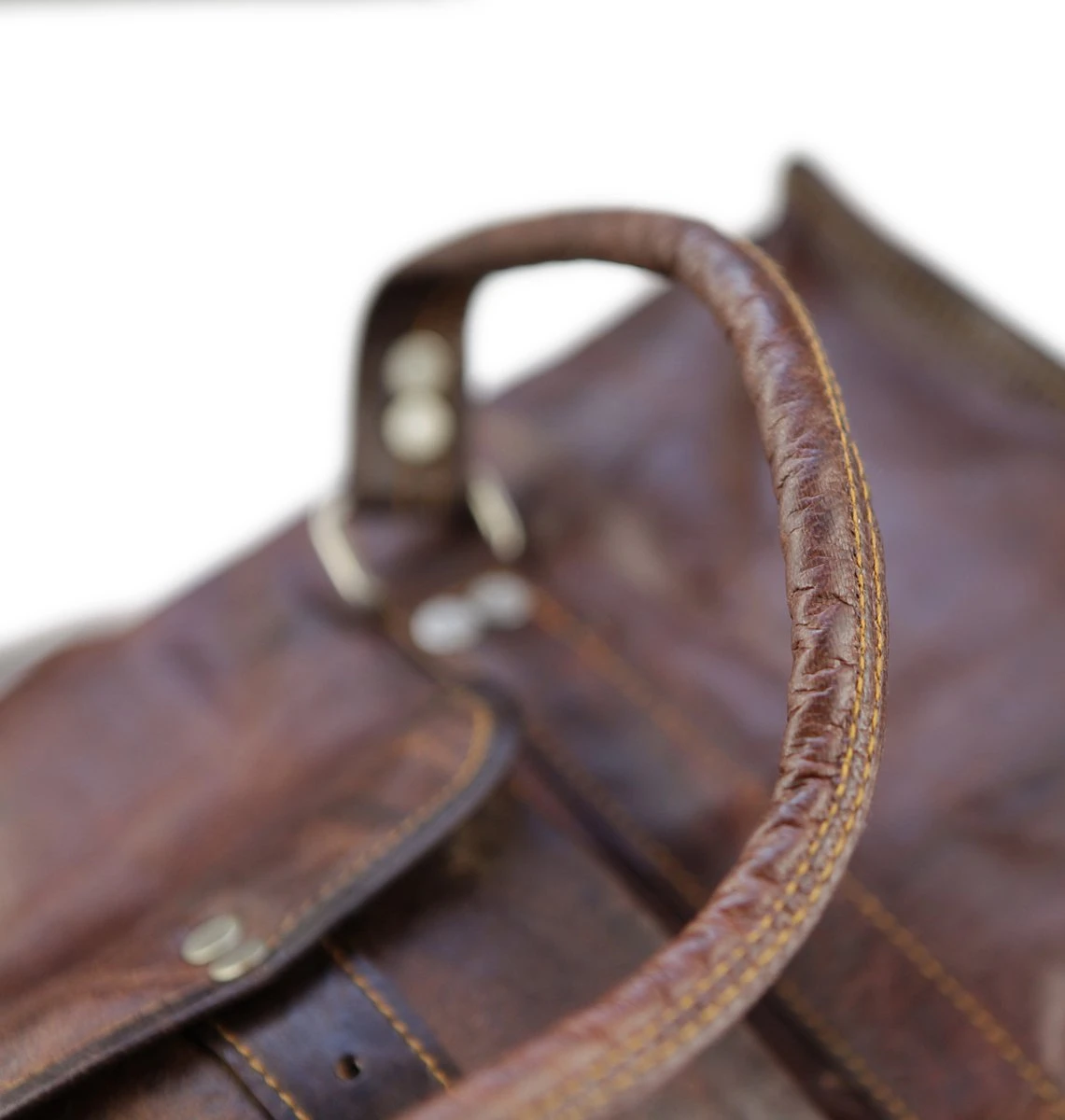 Duffeltas Weekendtas 50 X 24 X 24 Cm - Echte Leder - Cognac Bruin Leder – Reistas - Sporttas 7 Duffeltas Weekendtas 50 X 24 X 24 Cm - Echte Leder - Cognac Bruin Leder – Reistas - Sporttas - Afbeelding 5