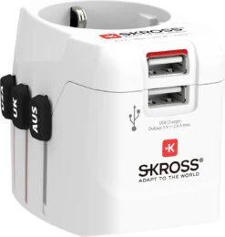 SKROSS - Reisadapter - Wereld Naar Europa - Met Randaarde Stekker (zonder Zwitserland & Italië) + 2xUSB 2400 MA -Voyago Winkel 1141x1200 9