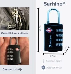 Protect One TSA Slot Cijfercode Viercijfers - Kofferslot - Zwart -Voyago Winkel 1146x1200 9