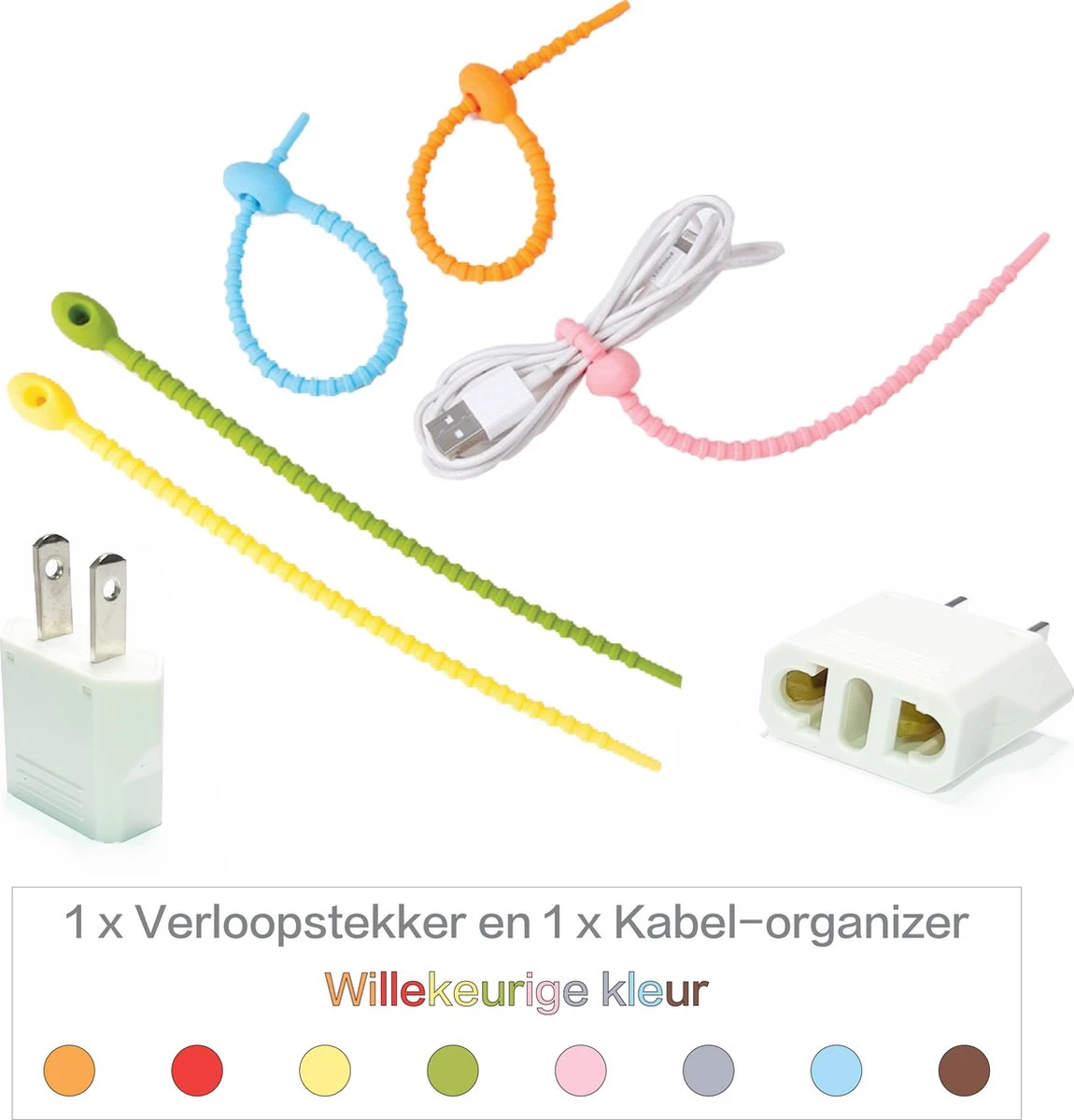 Colorful Sun® Universele Wereldstekker - Amerika, China - Reisstekker Type A & B - 1 Stuk - Europa(EU), Italië(IT), Brazilië(BR) Naar USA, VS, Amerika, Canada, Mexico, Japan En China - Gratis Kabel Organiser - Wit 7 Colorful Sun® Universele Wereldstekker - Amerika, China - Reisstekker Type A & B - 1 Stuk - Europa(EU), Italië(IT), Brazilië(BR) Naar USA, VS, Amerika, Canada, Mexico, Japan En China - Gratis Kabel Organiser - Wit - Afbeelding 5