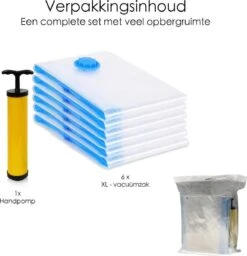 Vacuum Opbergzakken 6 Stuks – XL Vacuümzakken - Reis Opbergzakken – Travel Bag - XL – Set Van 6 - Inclusief Handpomp -Voyago Winkel 1157x1200 26