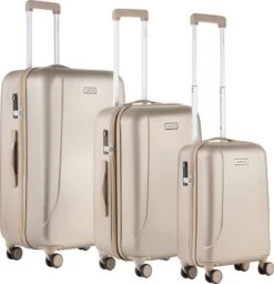 CarryOn Skyhopper Kofferset – TSA Trolleyset Met OKOBAN – Dubbele Wielen - Champagne
