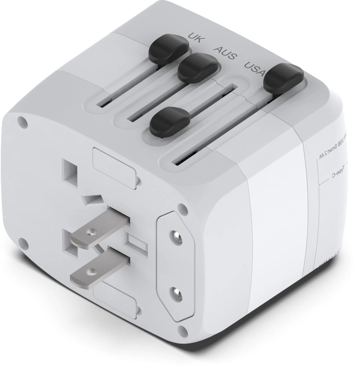 Universele Wereldstekker Met 4 USB-C En USB Poorten - Internationale Reisstekker Voor 150+ Landen - EU - Engeland (UK) - Amerika (USA) - Australië - Azië - Zuid Amerika - Reis Adapter - Wereld Stekker - Oplader – Wit 14 Universele Wereldstekker Met 4 USB-C En USB Poorten - Internationale Reisstekker Voor 150+ Landen - EU - Engeland (UK) - Amerika (USA) - Australië - Azië - Zuid Amerika - Reis Adapter - Wereld Stekker - Oplader – Wit - Afbeelding 12