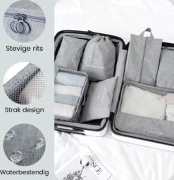 Somstyle Packing Cubes Set 7-Delig - Kleding Organizer Voor Reis Koffer, Backpack En Tas - Travel Bag Opbergzakken - Pack Compression Cubes - Geschikt Voor Kleding, Schoenen En Elektronica - Grijs -Voyago Winkel 1163x1200 6
