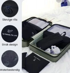 Somstyle Packing Cubes Set 7-Delig - Kleding Organizer Voor Reis Koffer, Backpack En Tas - Travel Bag Opbergzakken - Pack Compression Cubes - Geschikt Voor Kleding, Schoenen En Elektronica - Zwart -Voyago Winkel 1163x1200 8