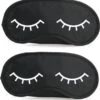 Merkloos 2x Slaapmaskers Met Slapende Oogjes Zwart/wit - One Size - Slaapmaskertje / Oogmasker -Voyago Winkel 1164x1200 16