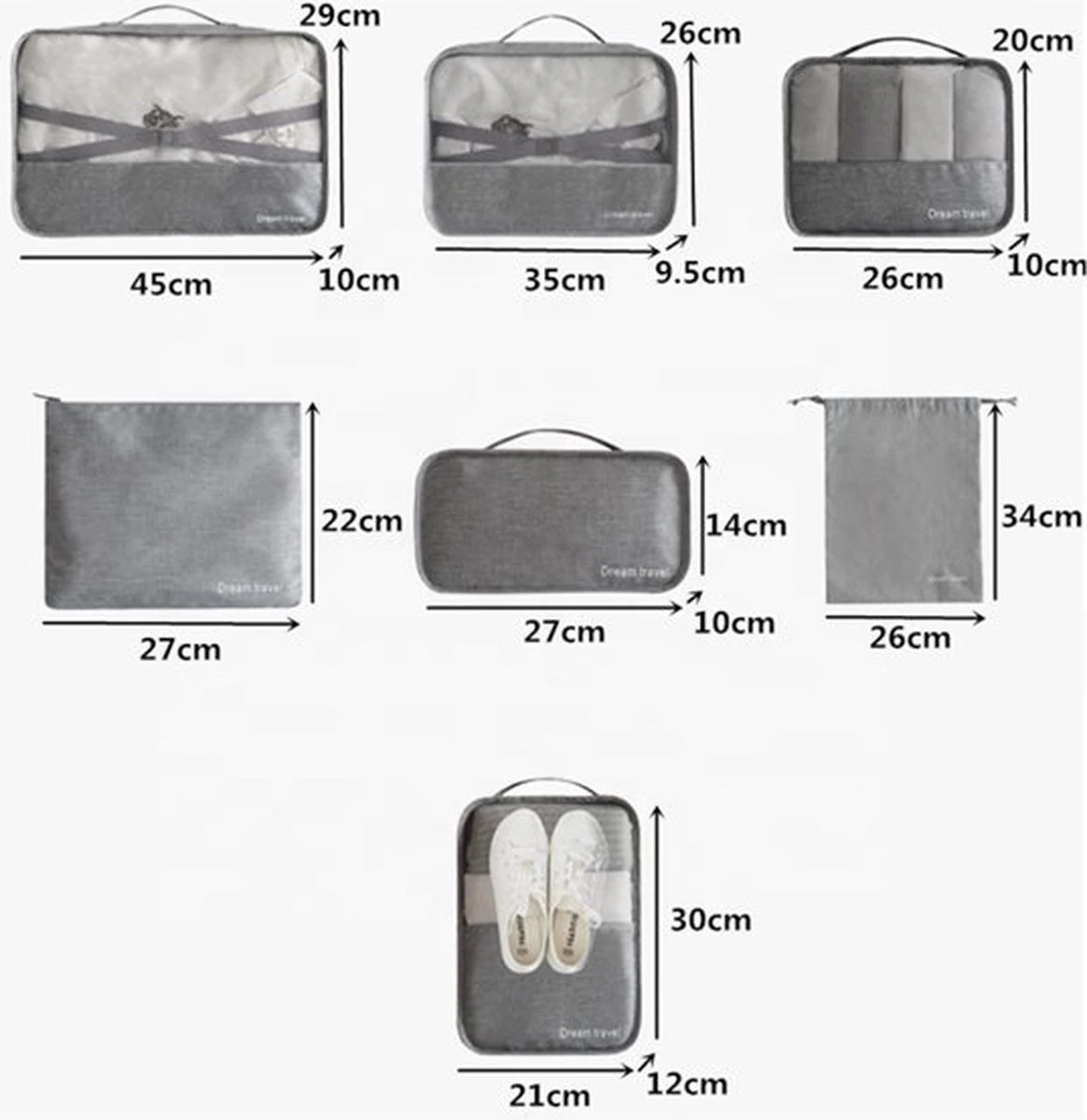 Merkloos Luxe Packing Cubes Set - Uitgebreide 7 Delige Set - Kleding Organizer Voor Koffer En Backpack - Bagage Organizers Voor Kleding - Ondergoed - Schoenen - Elektronica - Waszak - Roze 8 Merkloos Luxe Packing Cubes Set - Uitgebreide 7 Delige Set - Kleding Organizer Voor Koffer En Backpack - Bagage Organizers Voor Kleding - Ondergoed - Schoenen - Elektronica - Waszak - Roze - Afbeelding 6