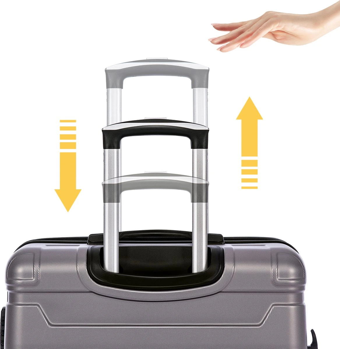 Merax 3-delig Kofferset Met TSA Slot - Trolleyset ABS 40L, 70L & 110 Liter - Grijs 6 Merax 3-delig Kofferset Met TSA Slot - Trolleyset ABS 40L, 70L & 110 Liter - Grijs - Afbeelding 4