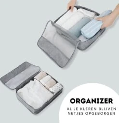 Somstyle Packing Cubes Set 7-Delig - Kleding Organizer Voor Reis Koffer, Backpack En Tas - Travel Bag Opbergzakken - Pack Compression Cubes - Geschikt Voor Kleding, Schoenen En Elektronica - Grijs -Voyago Winkel 1168x1200 10